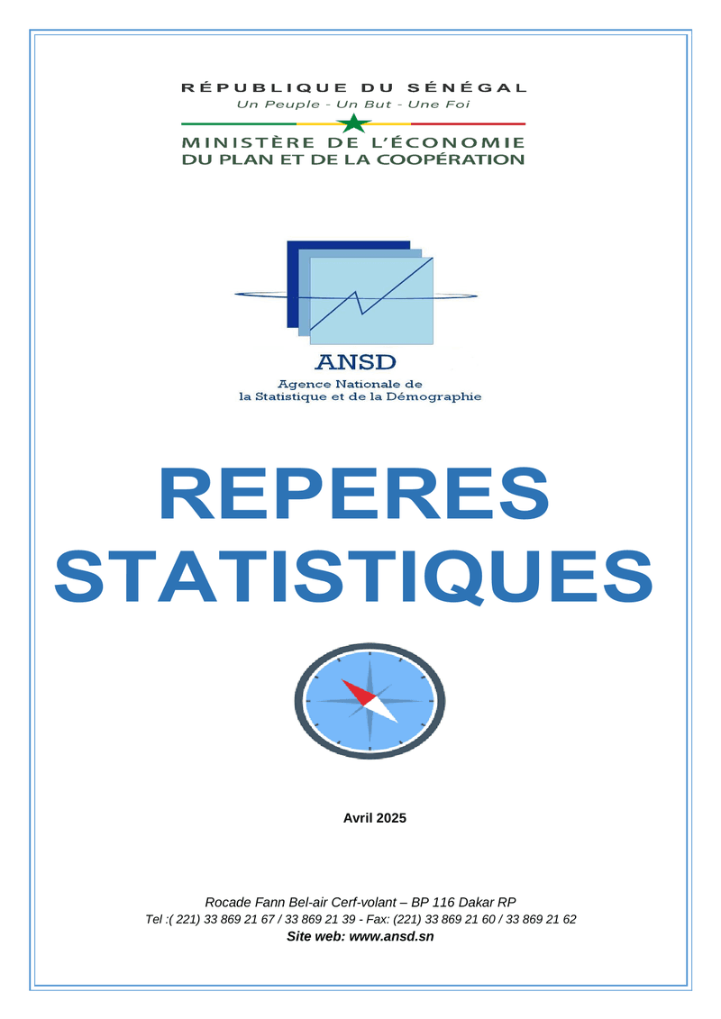 Repères statistiques du Sénégal, avril 2025 – ANSD