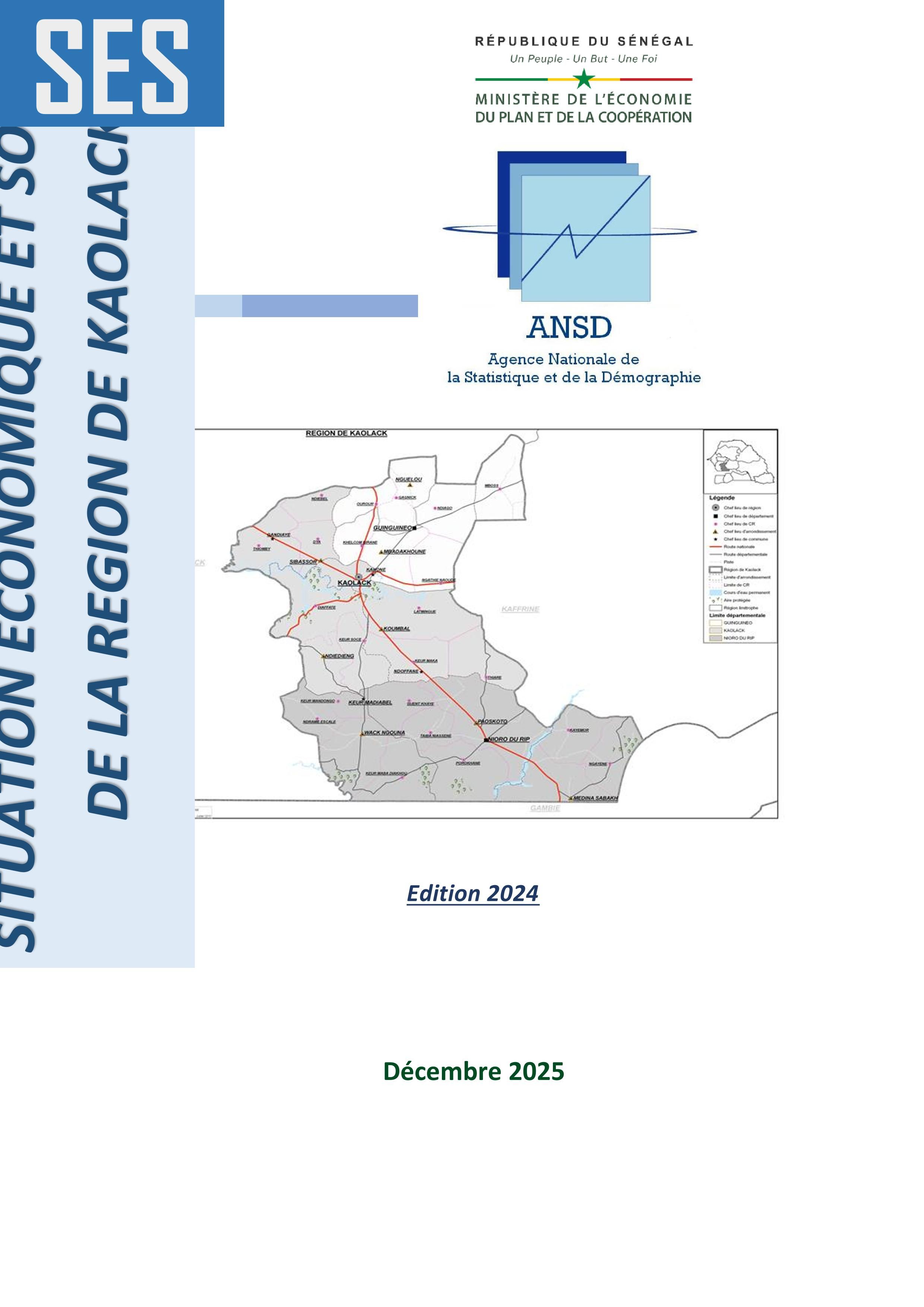 Situation économique et sociale (SES) de la région de Kaolack 2024 – ANSD