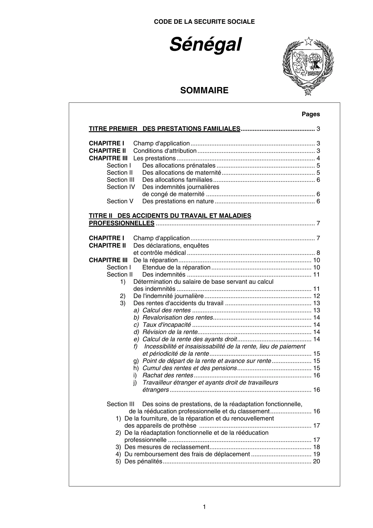 Code de la sécurité sociale (Loi n°1973-37 de 1973)
