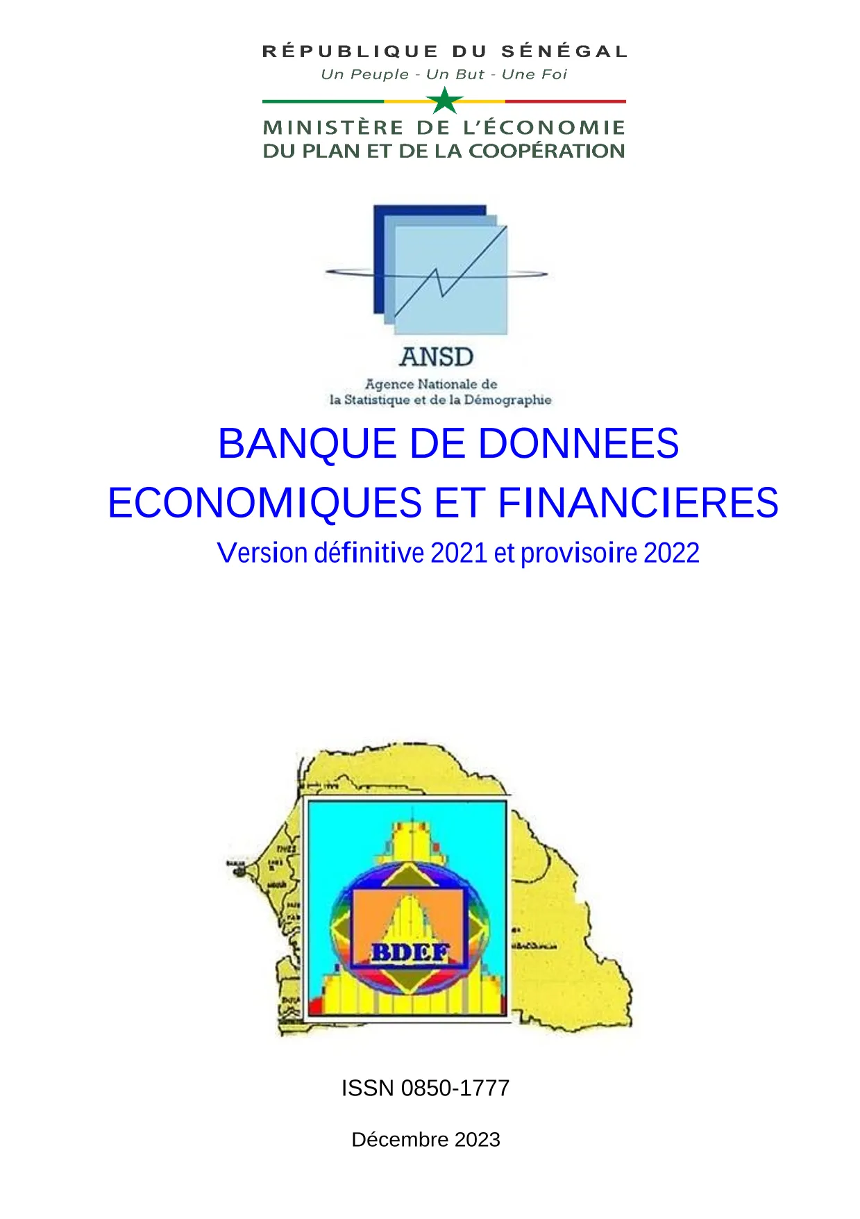 Banque de données économiques et financières 2022, version définitive 2021 et provisoire 2022 – ANSD