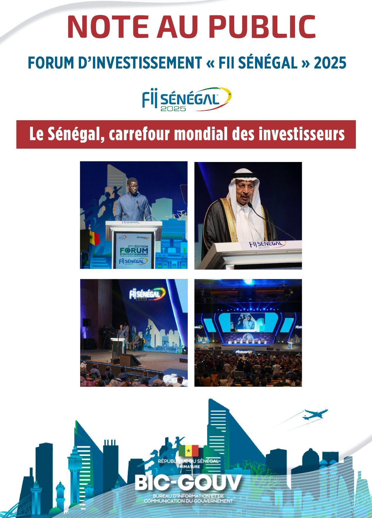 Note au Public - Forum Invest in Sénégal (FII Sénégal 2025) 