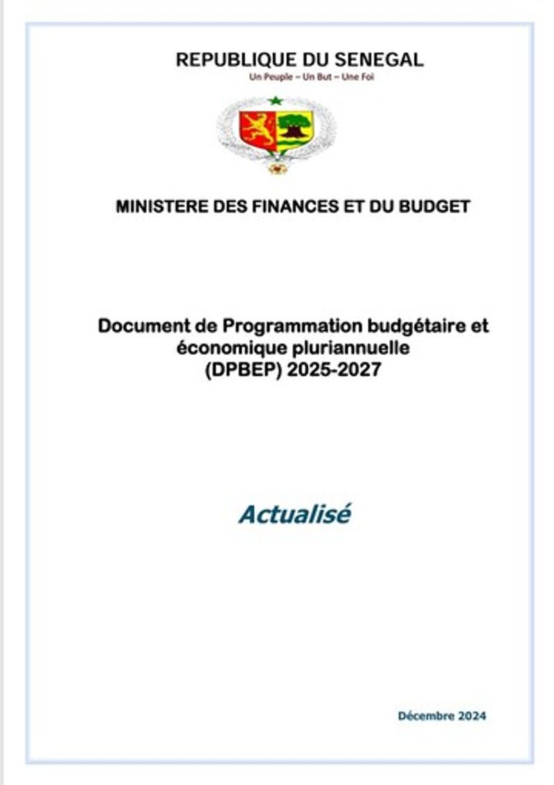 Document de Programmation budgétaire et économique pluriannuelle (DPBEP) 2025-2027