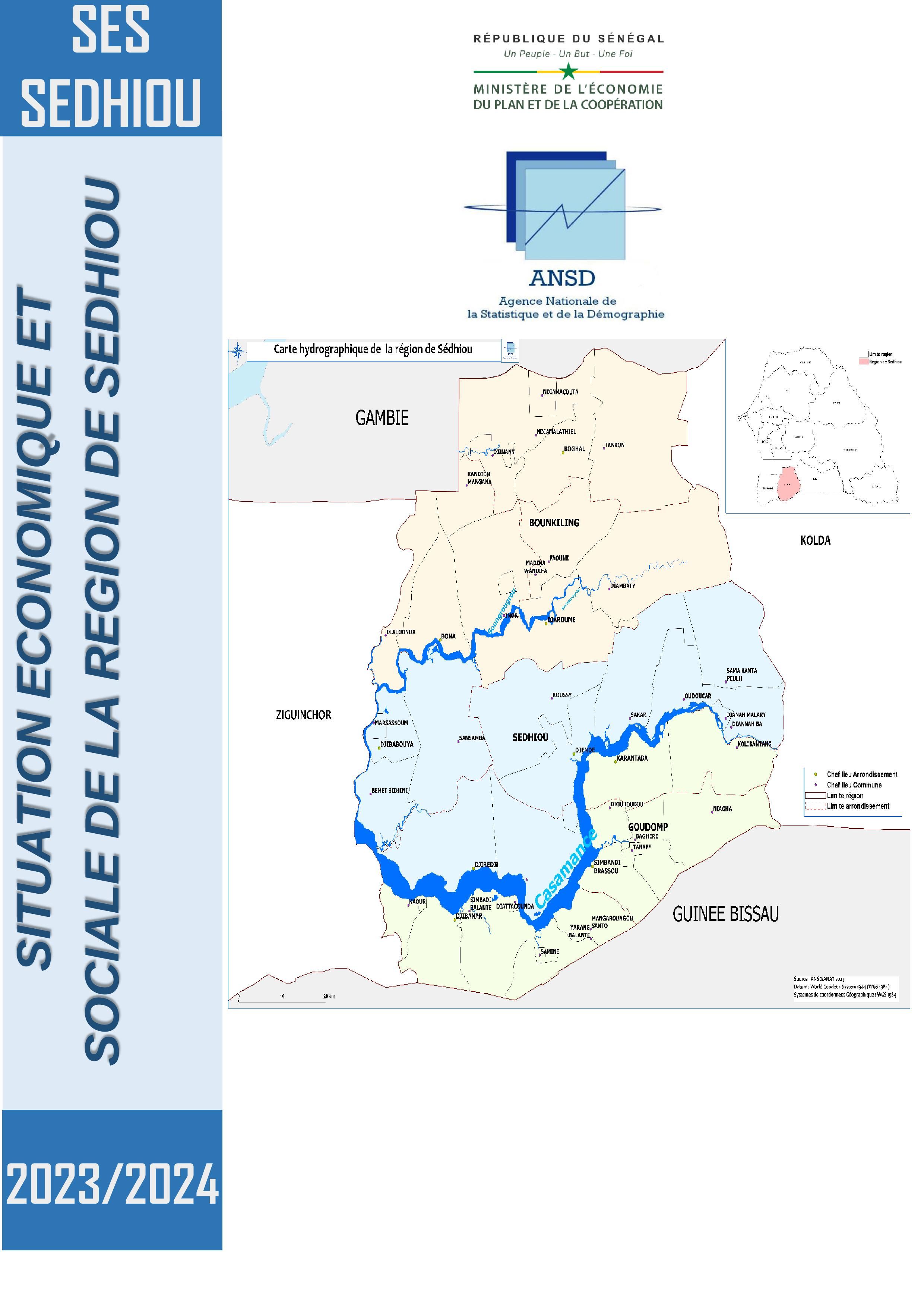 Situation économique et sociale (SES) de la région de Sédhiou 2023/2024 – ANSD