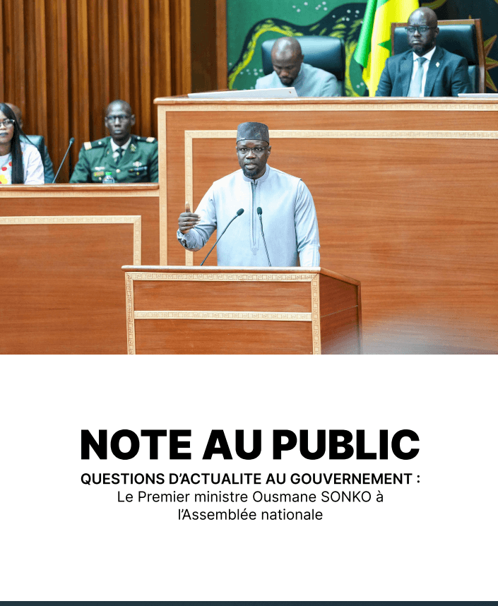 Note au Public - Questions d’actualité au Gouvernement 14 Avril 2025 