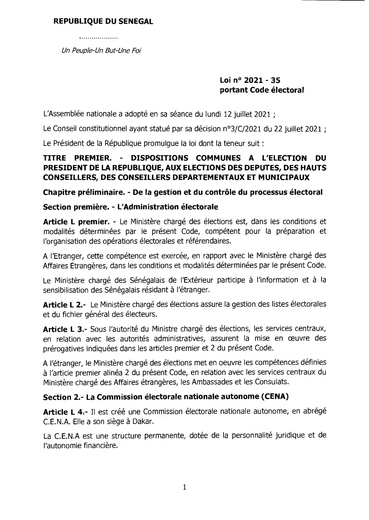 Code électoral du Sénégal