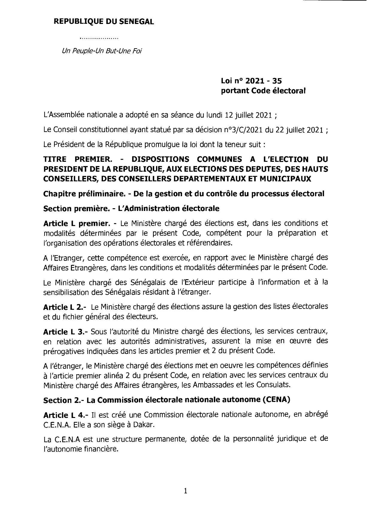 Code électoral du Sénégal