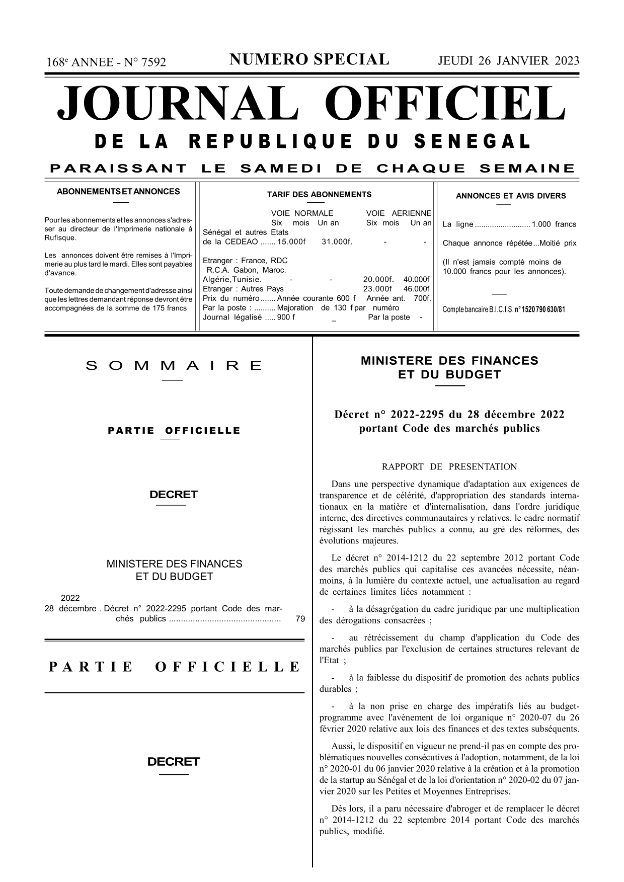 Code des marchés publics du Sénégal