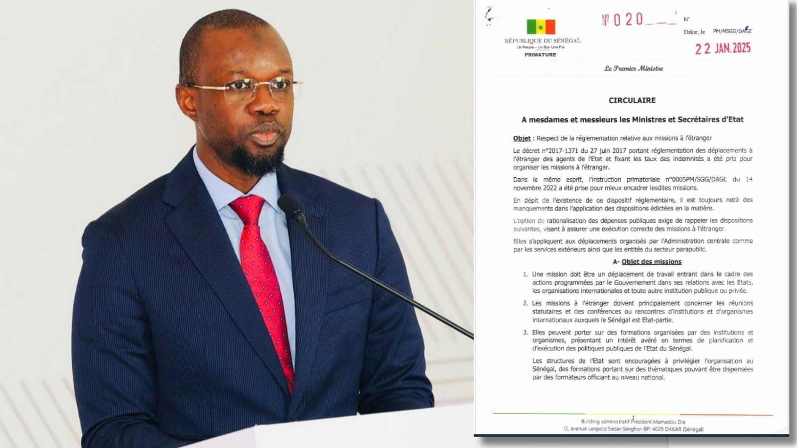 Circulaire respect de la réglementation relative aux déplacements à l'étranger. 