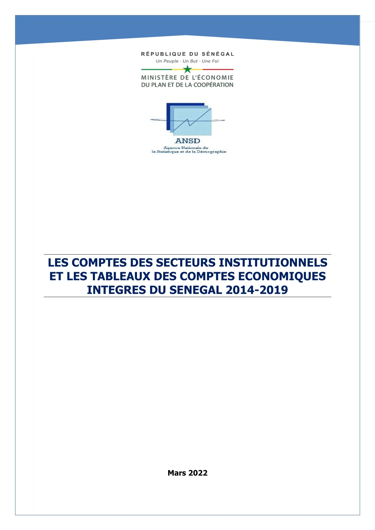 Comptes des secteurs institutionnels et tableaux des comptes économiques intégrés du Sénégal 2014-20