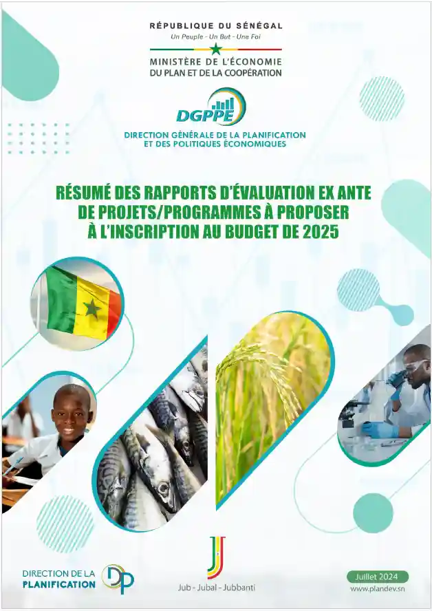 Résumé des rapports d’évaluation ex ante de Projets/Programmes à proposer à l’inscription au budget 2025