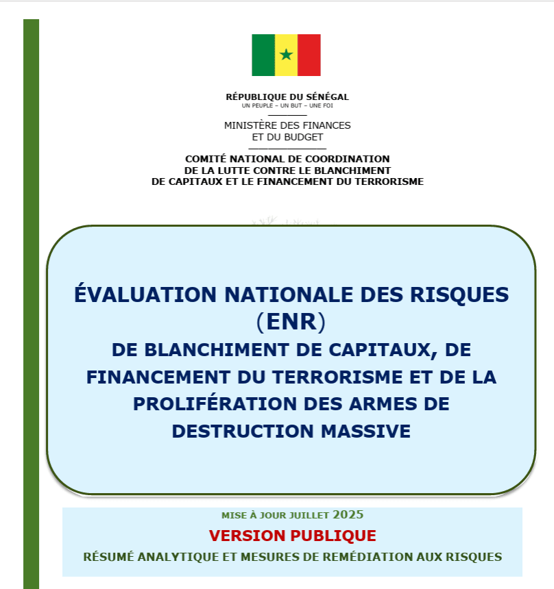 Évaluation nationale des risques (ENR) de blanchiment de capitaux, financement du terrorisme et prolifération des armes de destruction massive – Mise à jour juillet 2025 – Comité national de Coordination (CNC-LBC/FT)
