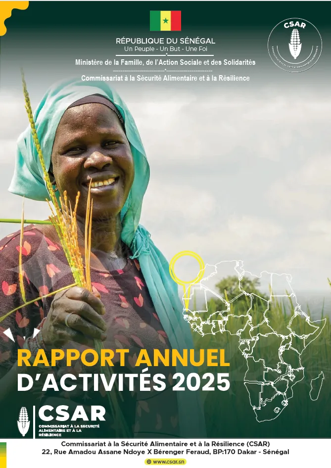 Rapport annuel d'activités 2025 du Commissariat à la Sécurité Alimentaire et à la Résilience (CSAR) – Ministère de la Famille, de l'Action Sociale et des Solidarités