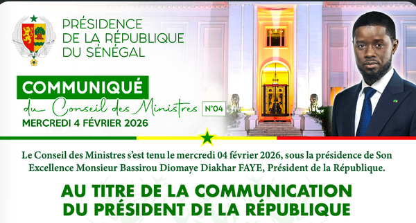 Conseil des ministres du 04 février 2026