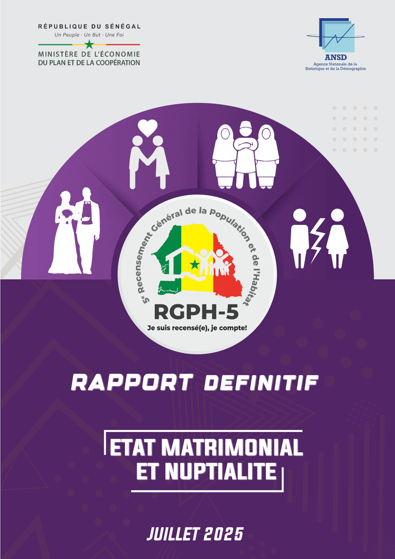 État matrimonial et nuptialité du 5e Recensement général de la population et de l'habitat 2023 – ANS