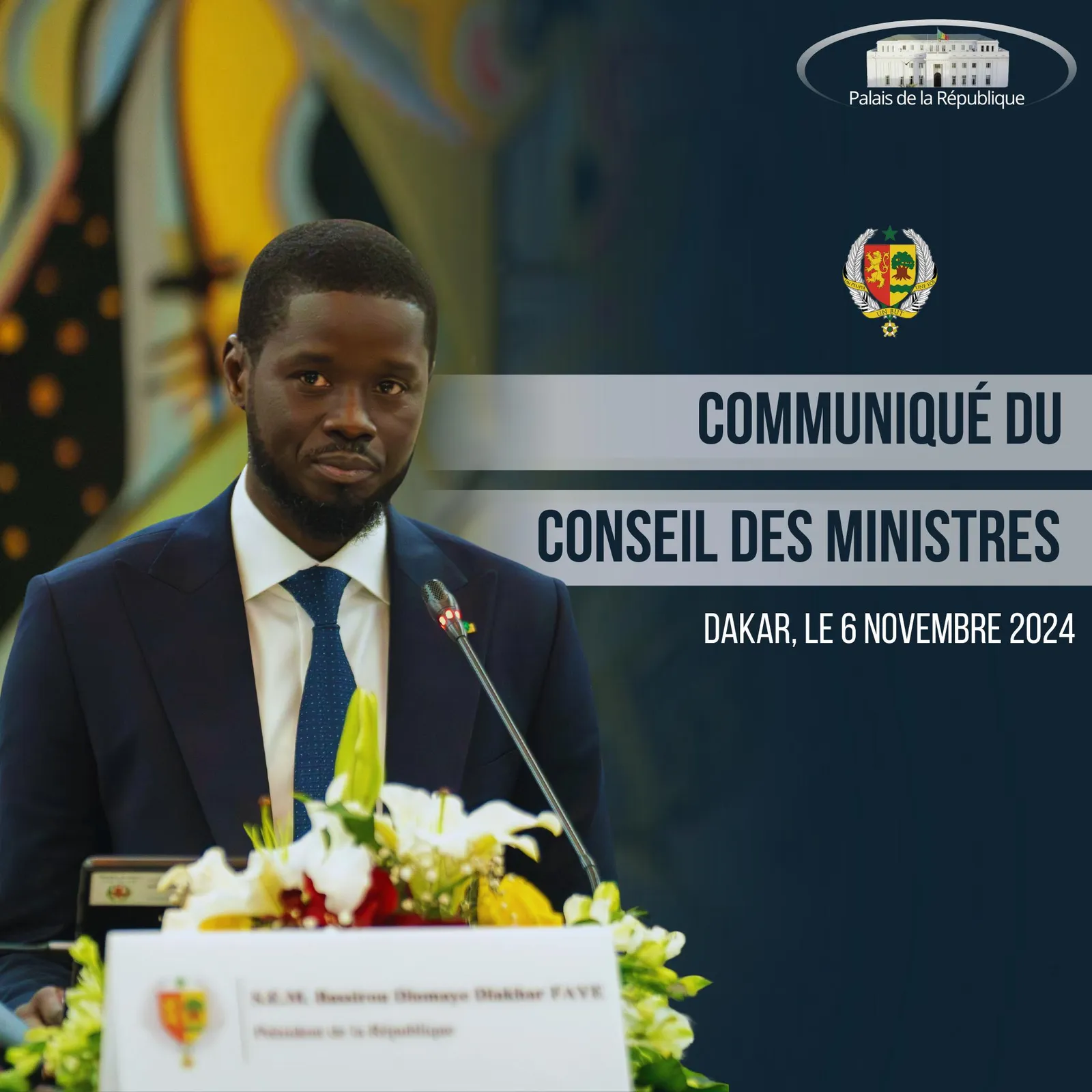 Conseil des ministres du 06 novembre 2024