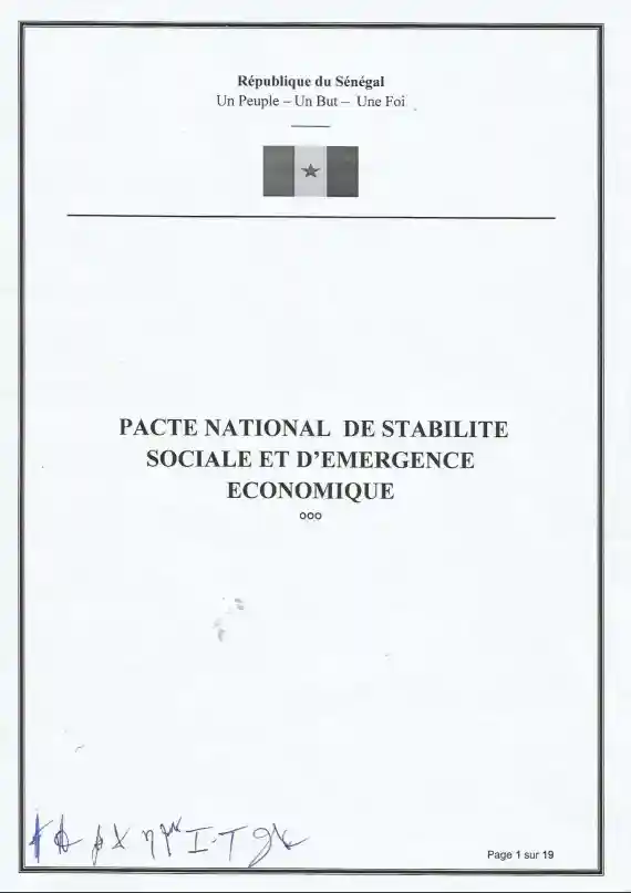 Pacte national de stabilité sociale et d'émergence économique 2014