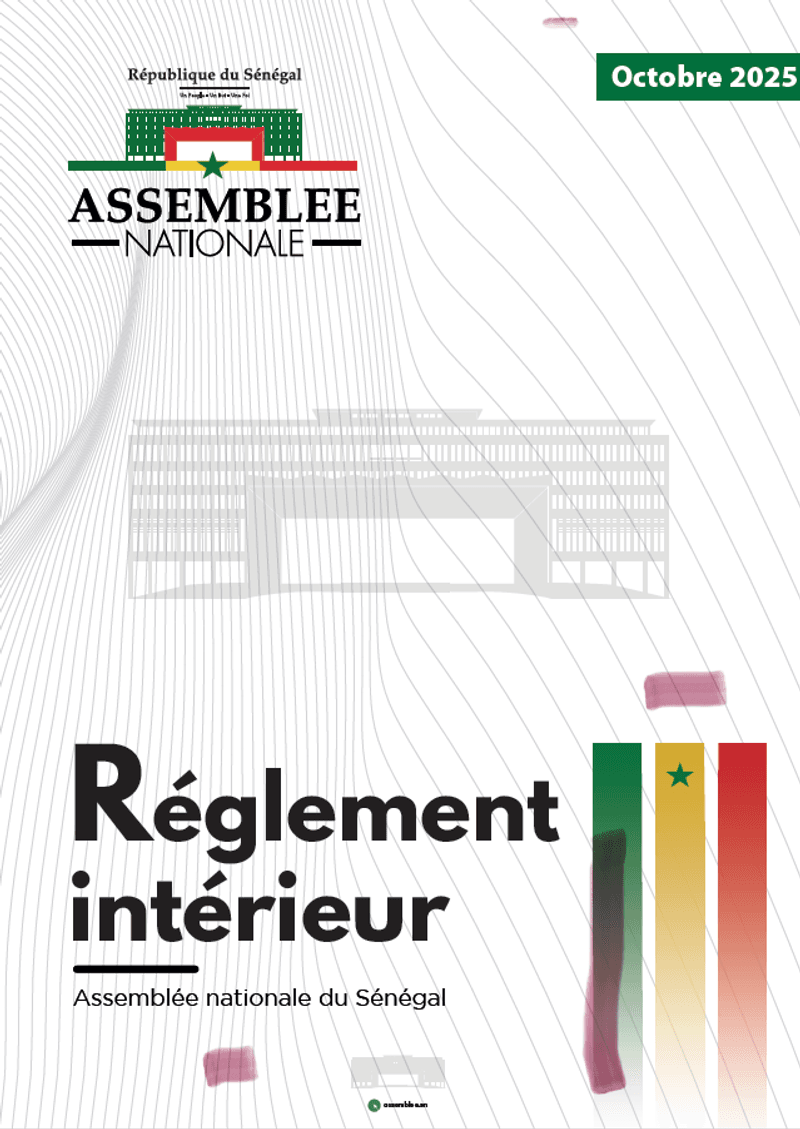 Règlement intérieur Assemblée nationale du Sénégal 2025