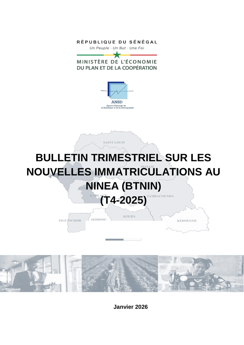 Bulletin trimestriel sur les nouvelles immatriculations au NINEA au Sénégal, T4 2025 – ANSD