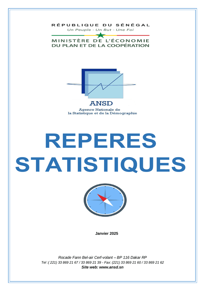 Repères statistiques, janvier 2025 – ANSD