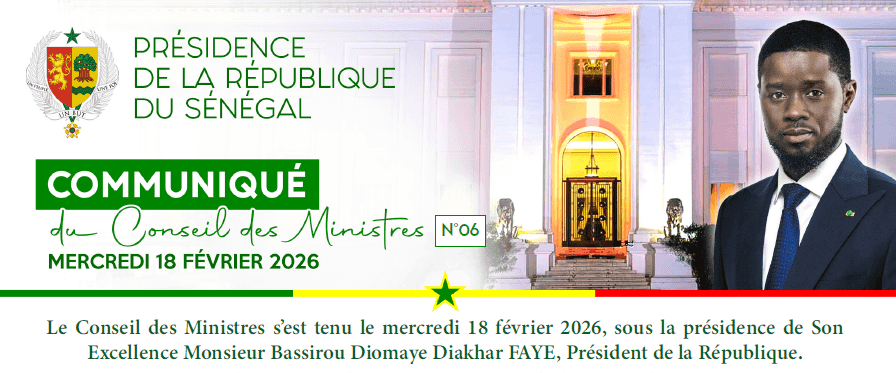 Conseil des ministres du 18 Février 2026