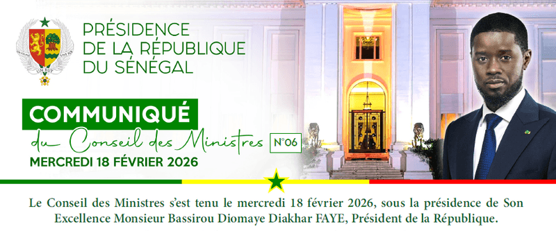 Conseil des ministres du 18 Février 2026