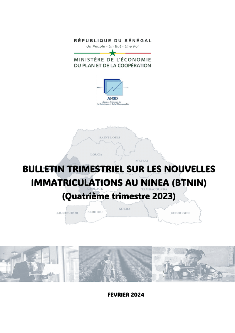 Bulletin trimestriel sur les nouvelles immatriculations au NINEA (BTNIN), quatrième trimestre 2023 –