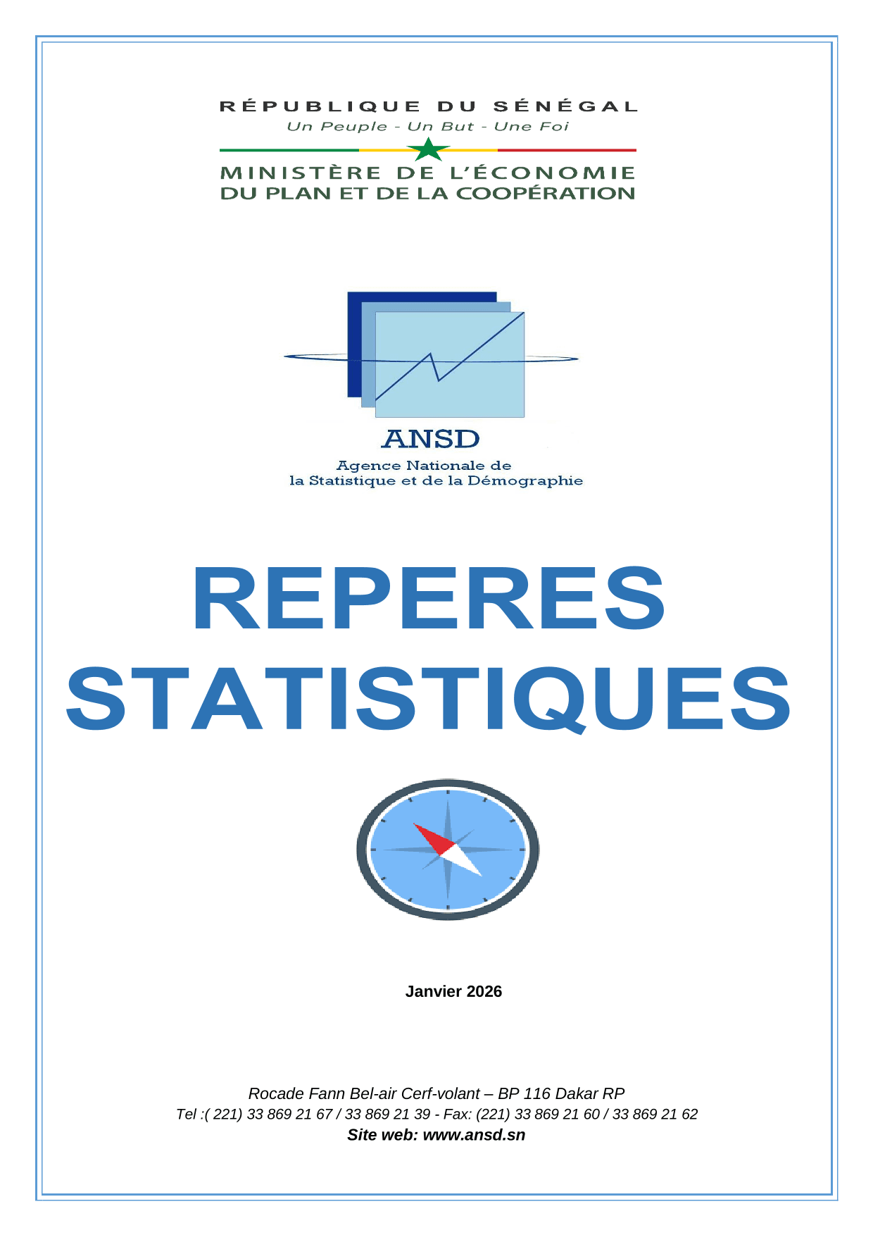 Repères statistiques de janvier 2026 – ANSD