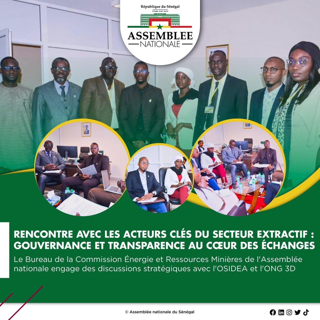 Rencontre Bureau de la Commission Énergie et Ressources Minières et OSIDEA et ONG 3D