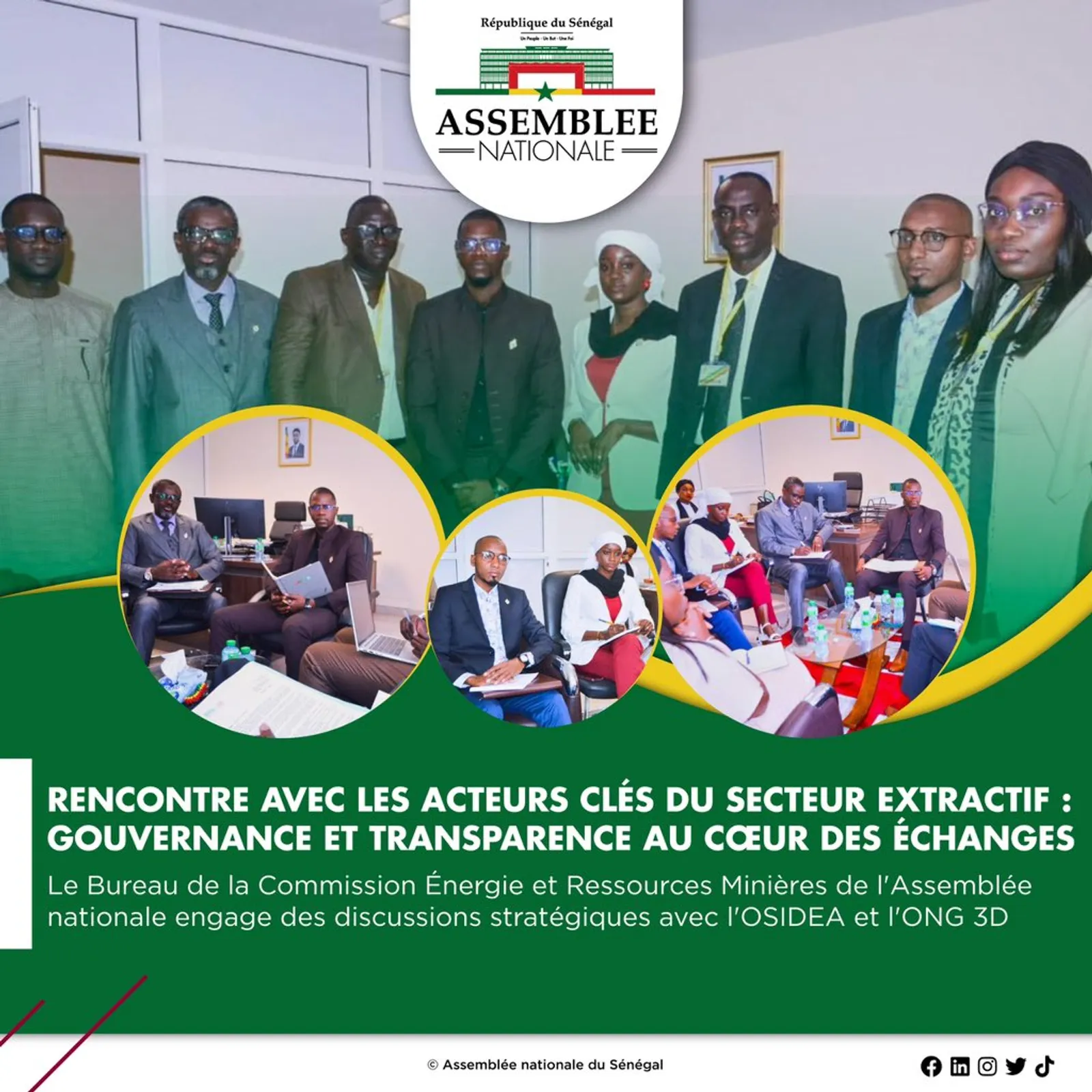 Rencontre Bureau de la Commission Énergie et Ressources Minières et OSIDEA et ONG 3D