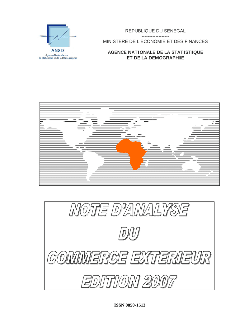 Note d’analyse du commerce extérieur du Sénégal 2007 – ANSD