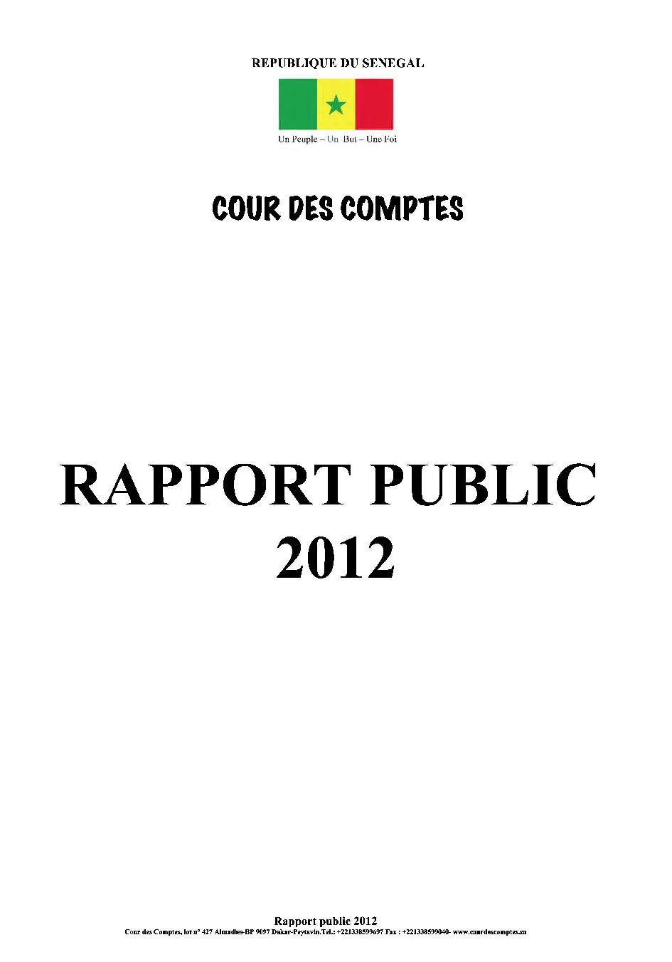 Cour des comptes Rapport Public Annuel 2012