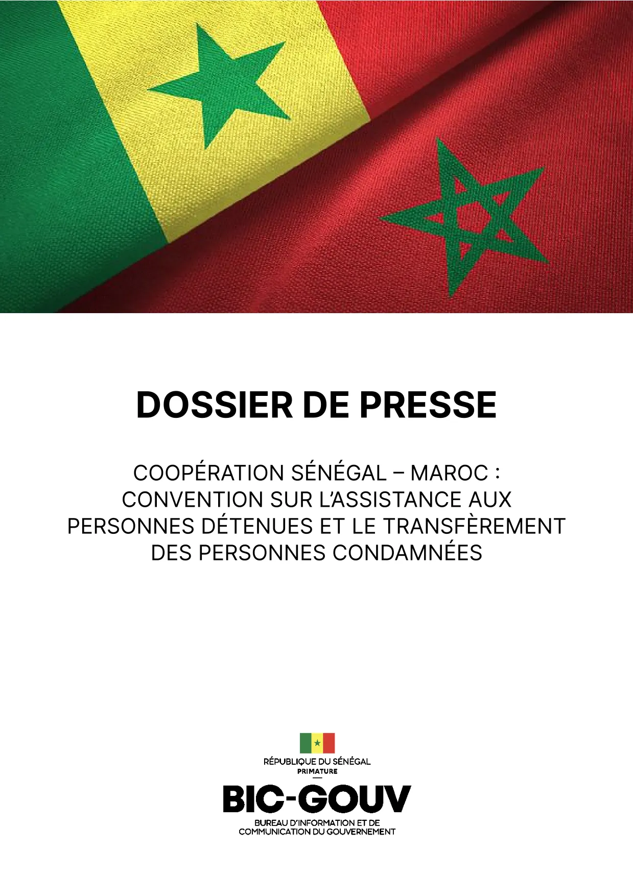 Dossier de Presse Cooperation Senegal Maroc