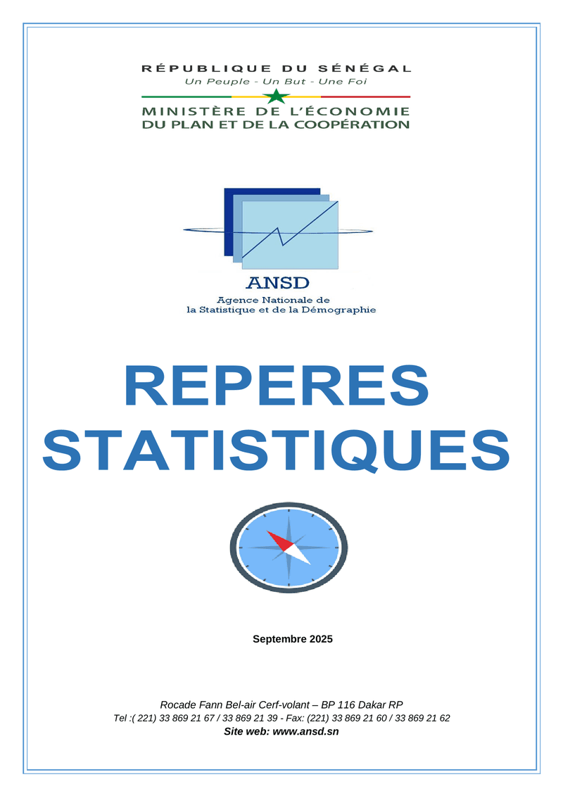 Repères statistiques, septembre 2025 – ANSD