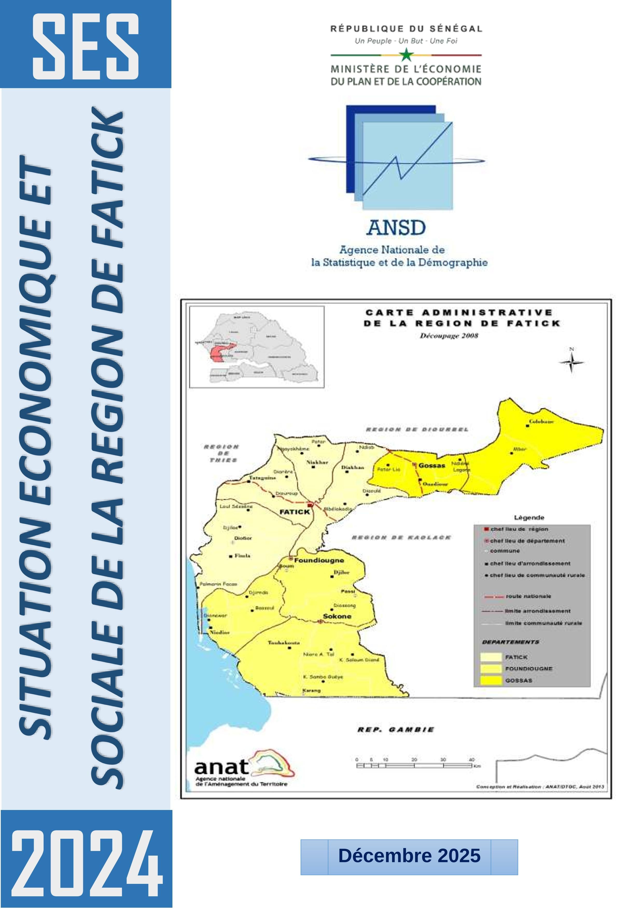 Situation économique et sociale (SES) de la région de Fatick 2024 – ANSD