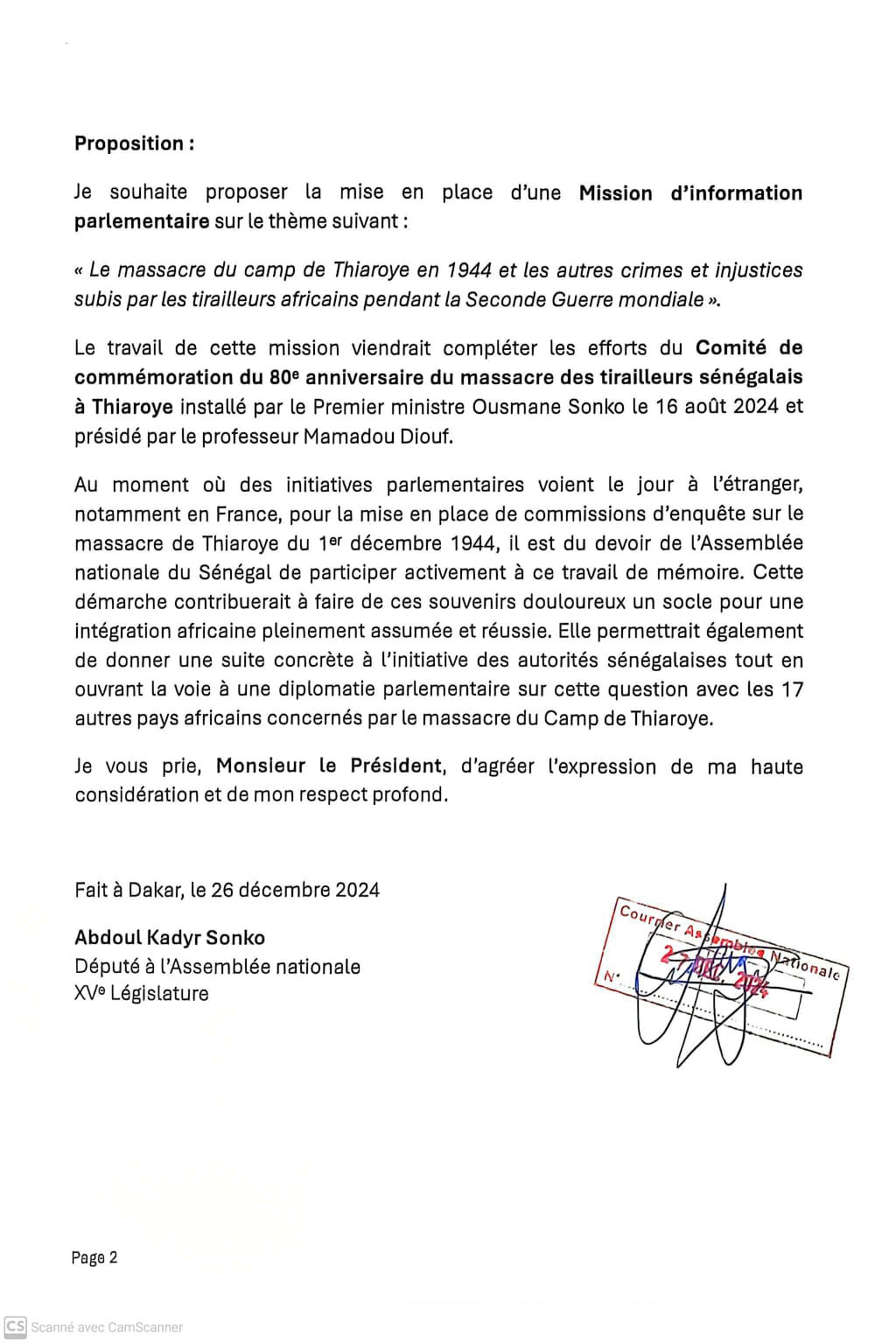 Document joint