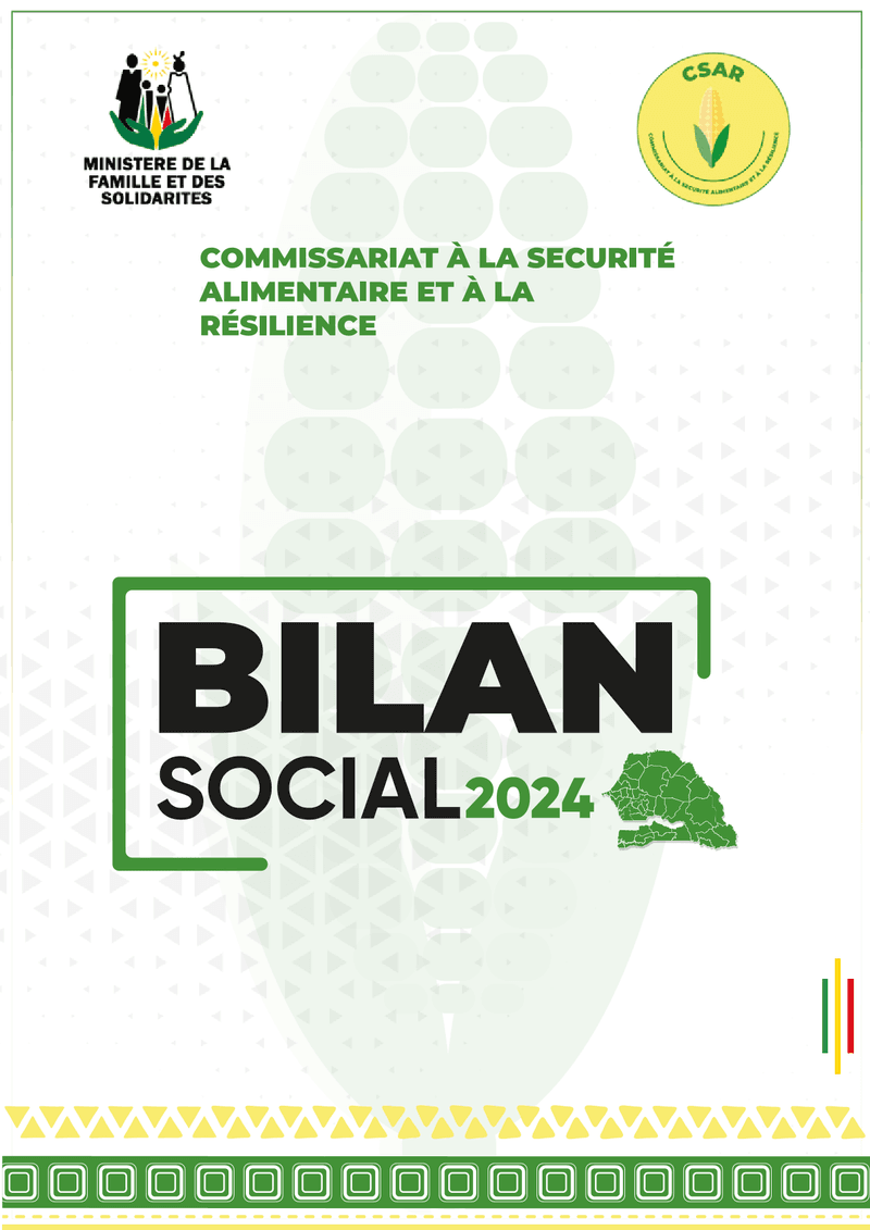 CSAR Bilan Social 2024 du Commissariat à la Sécurité Alimentaire et à la Résilience