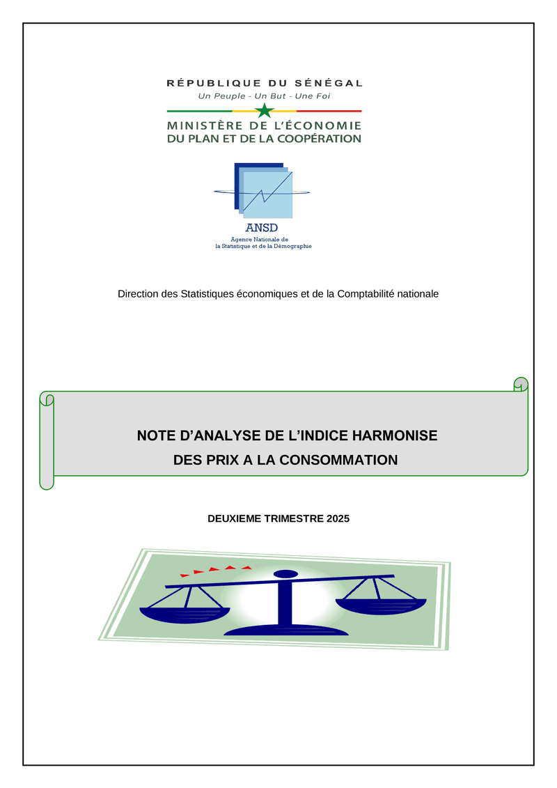 Note d’analyse de l’Indice harmonisé des prix à la consommation (IHPC) du deuxième trimestre 2025 – 