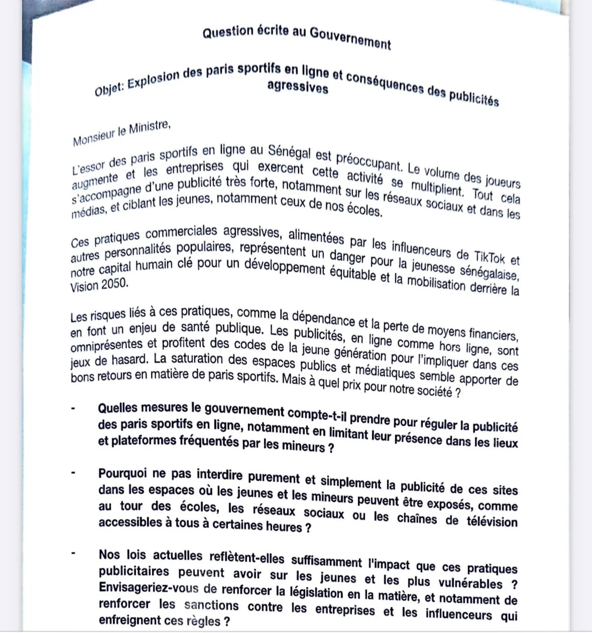 Document joint