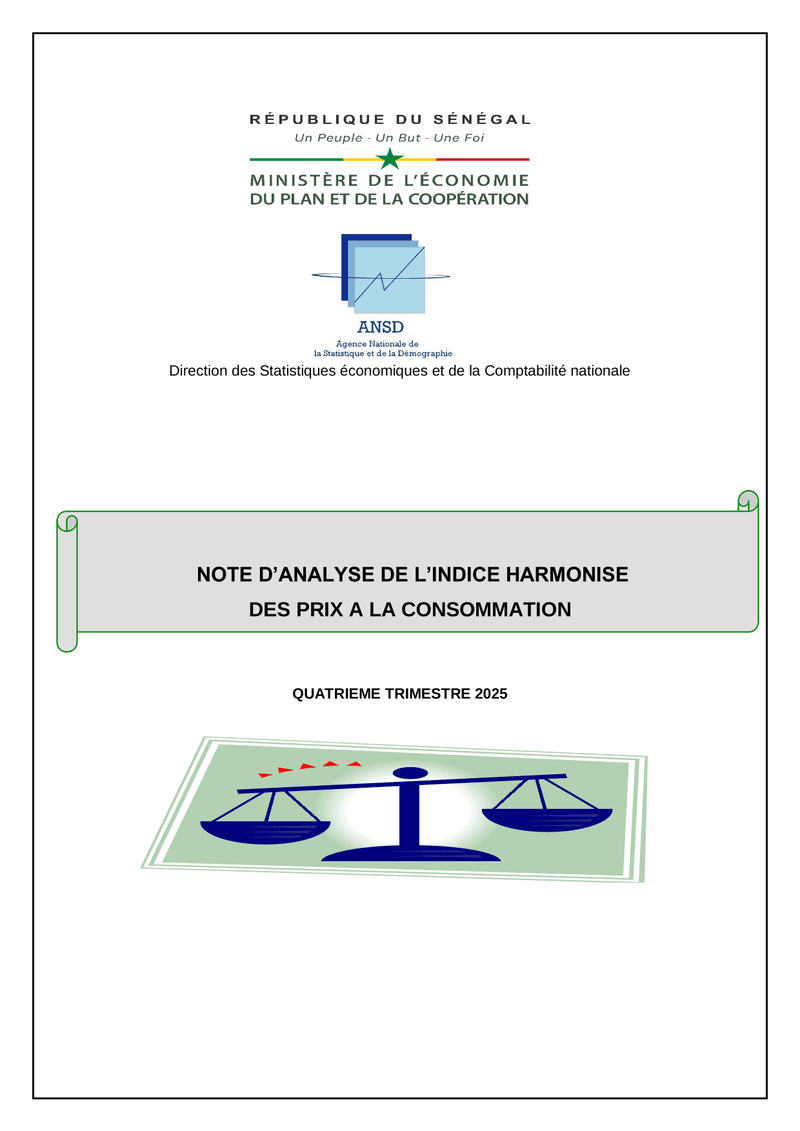 Note d'analyse de l’Indice harmonisé des prix à la consommation (IHPC) au quatrième trimestre 2025 –