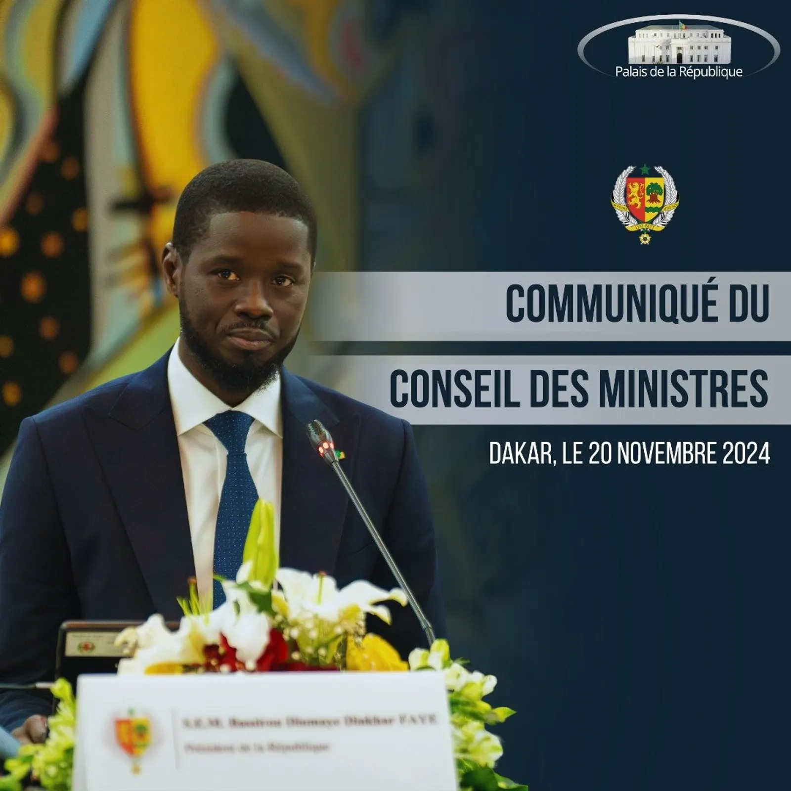 Conseil des ministres du 20 novembre 2024
