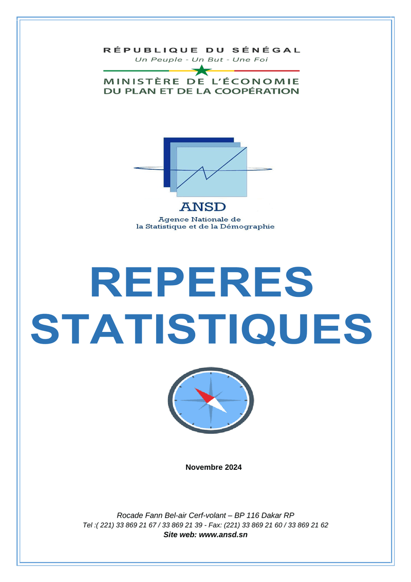 Repères statistiques du Sénégal, novembre 2024 – ANSD
