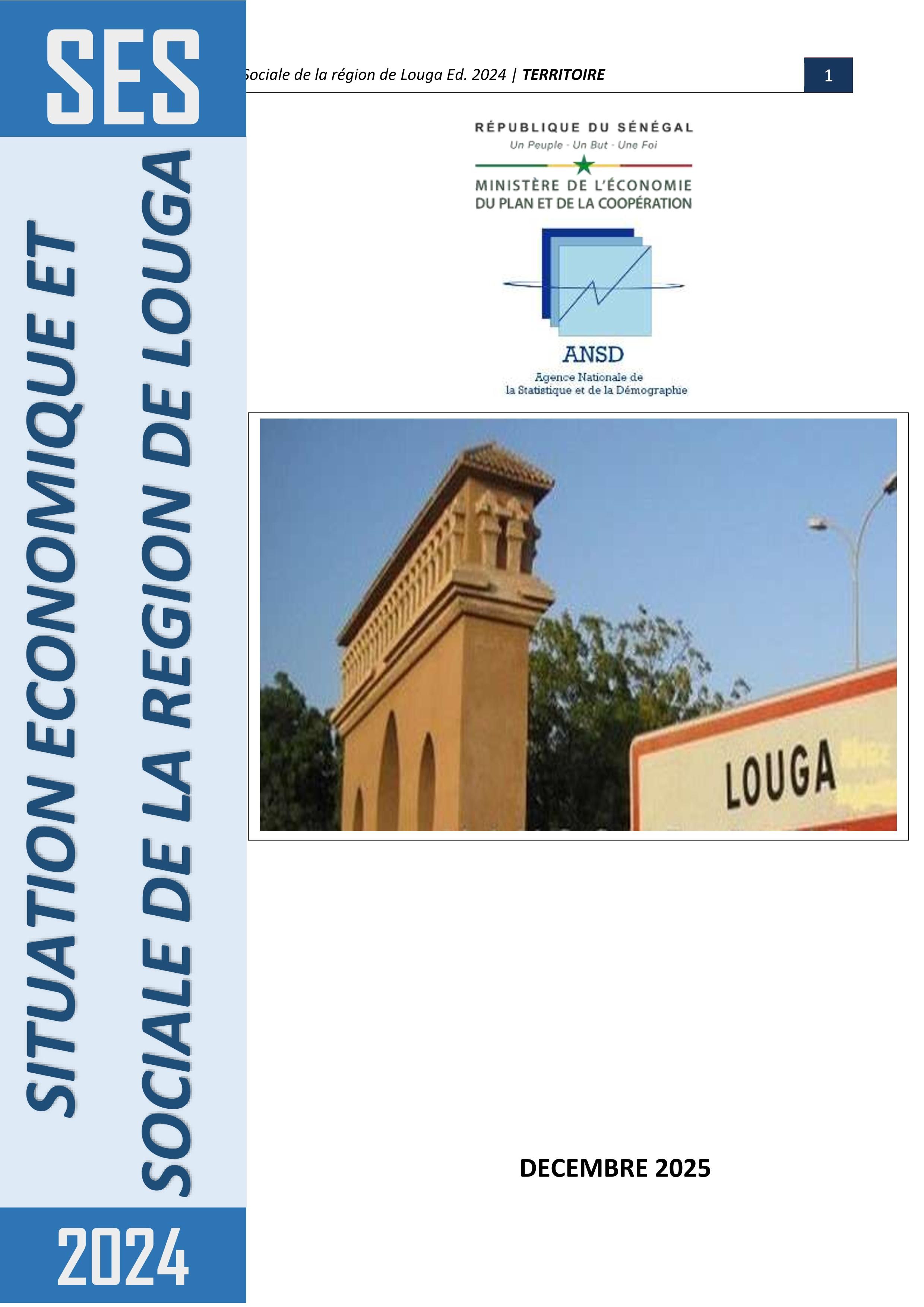 Situation économique et sociale (SES) de la région de Louga 2024 – ANSD