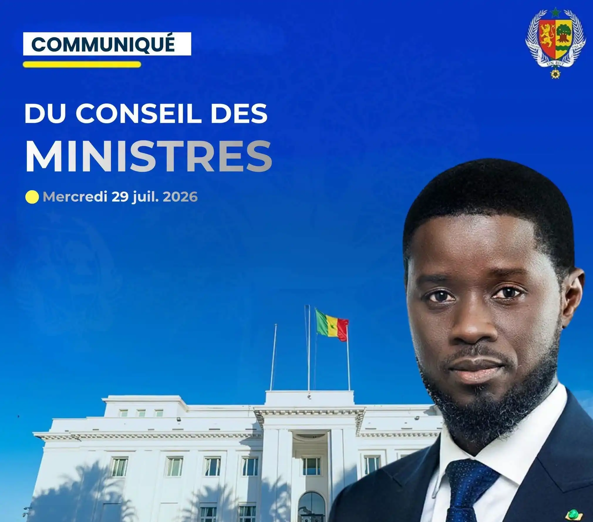 Conseil des Ministres 29 juillet 2026