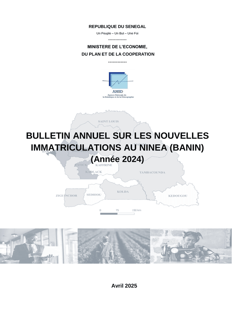 Bulletin annuel sur les nouvelles immatriculations au NINEA 2024 – ANSD