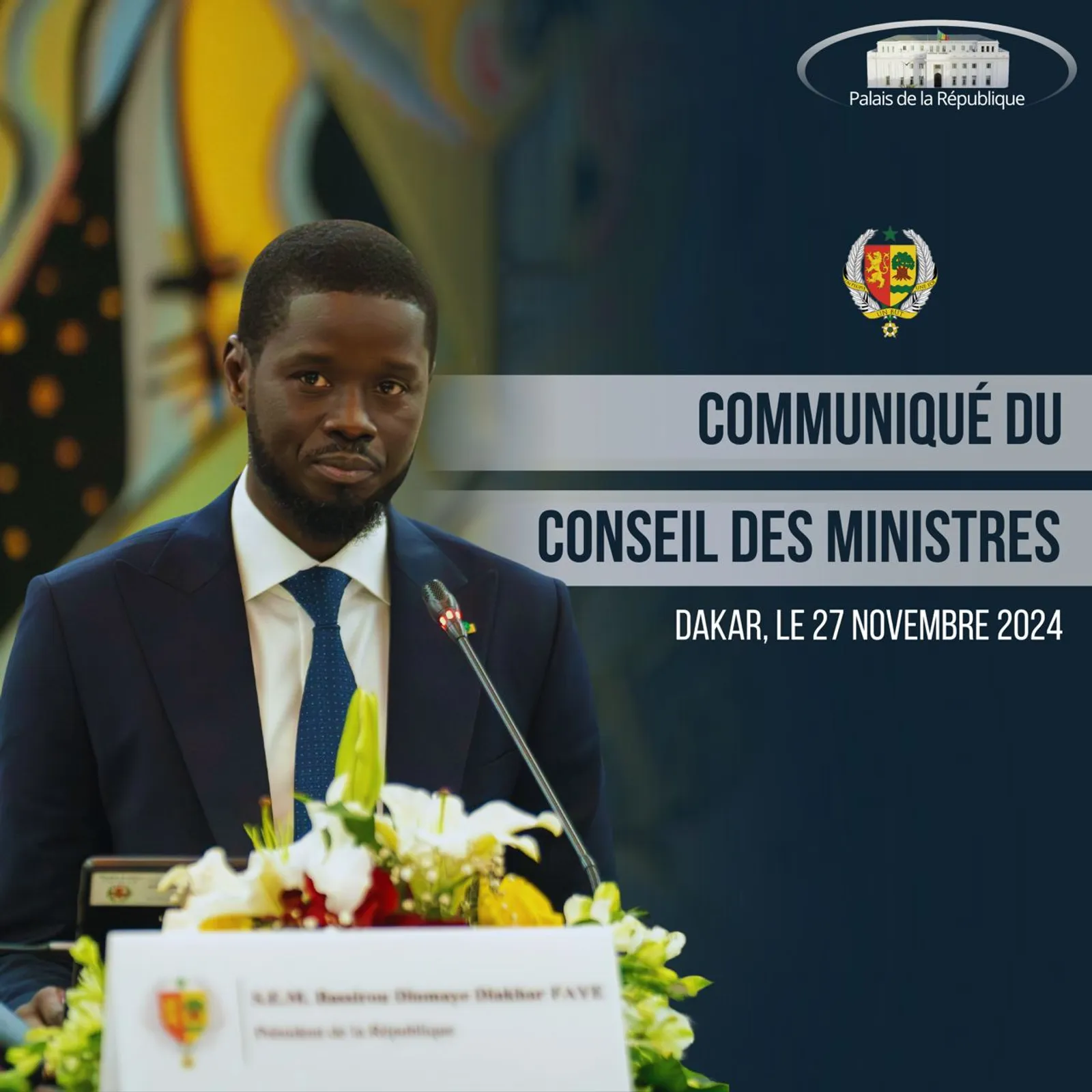 Conseil des ministres du 27 novembre 2024