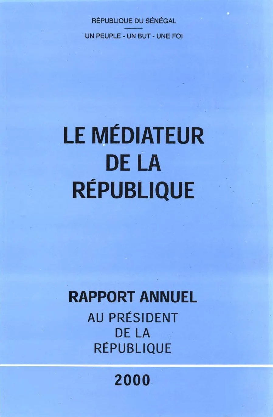 Rapport Annuel 2000 du Médiateur de la République du Sénégal