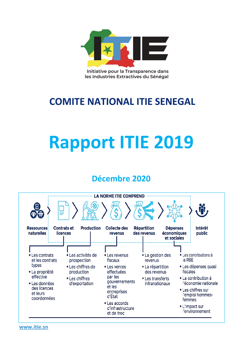 Rapport ITIE 2019 sur les industries extractives au Sénégal – Comité national ITIE Sénégal