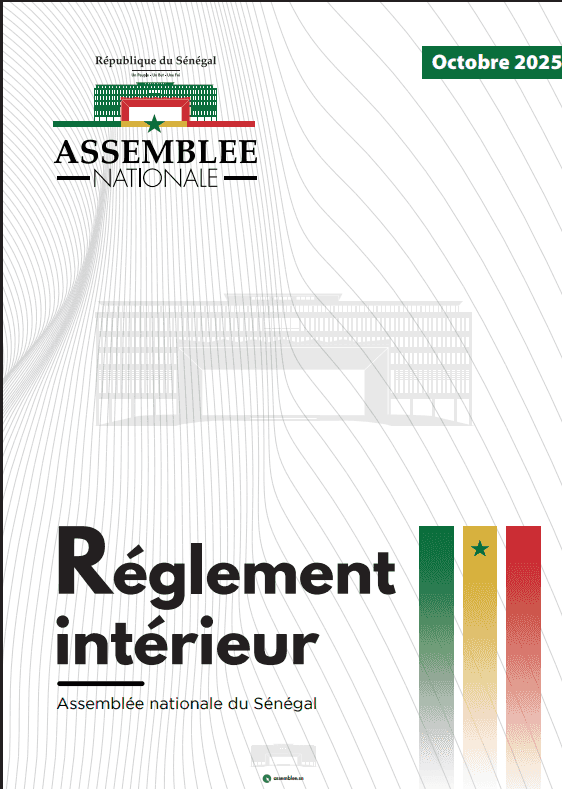 Règlement intérieur de l'Assemblée nationale du Sénégal