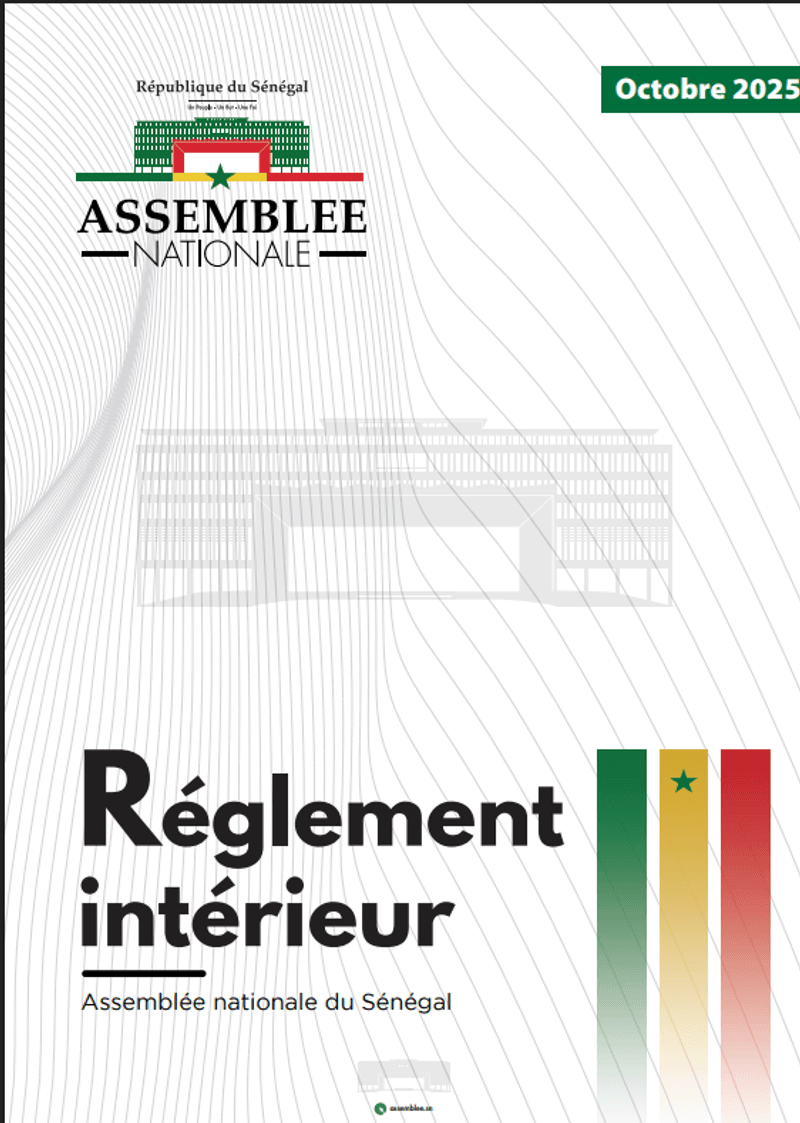 Règlement intérieur de l'Assemblée nationale du Sénégal