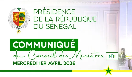Conseil des Ministres du 1er avril 2026
